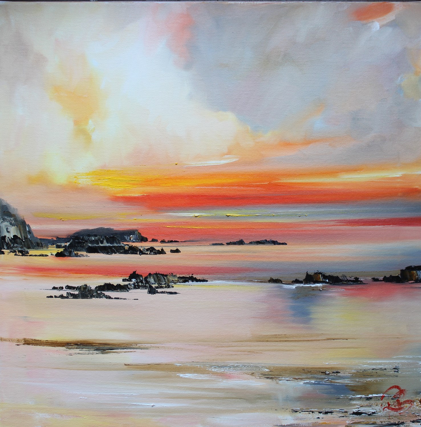 'Clouds lit by sunset' by artist Rosanne Barr